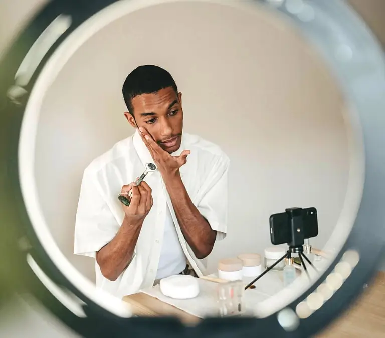 Person Filming Self Makeup