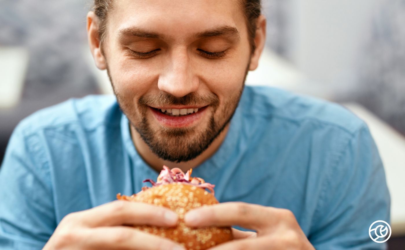 Man eating sandwich